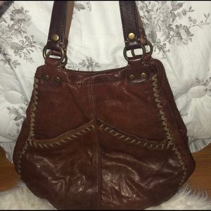 Brown Leather Tote Shoulder Bag